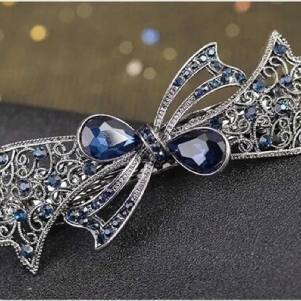 Single Retro Hair Accessories Barrettes For Women Crystal Hair Clip Hearwear